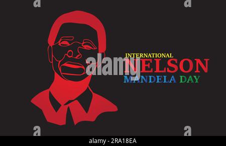 Nelson Mandela International Day Vector Image, Stock Photos und Background Illustration Flat Design Stock Vektor