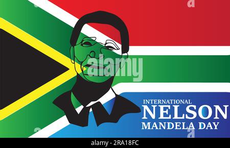Nelson Mandela International Day Vector Image, Stock Photos und Background Illustration Flat Design Stock Vektor