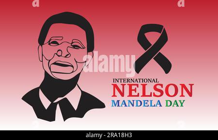 Nelson Mandela International Day Vector Image, Stock Photos und Background Illustration Flat Design Stock Vektor