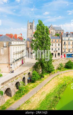 Blick auf die französische Stadt Nantes Stockfoto