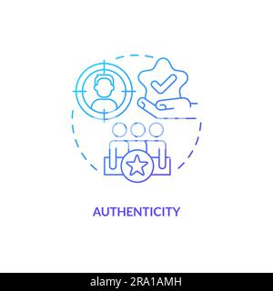 Authenticity Blue Gradient Concept Icon Stock Vektor