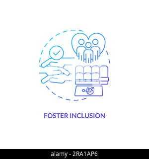 Inklusion fördern Symbol für blaues Verlaufskonzept Stock Vektor