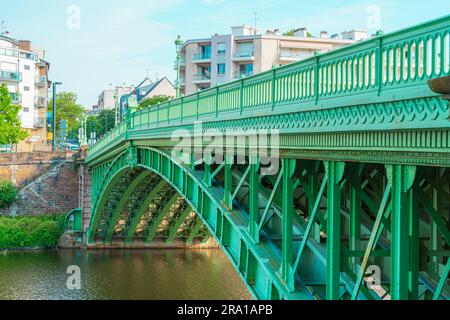 Brücke Général-de-la-Motte Rouge, 1885 über dem Erdre, Nantes, Frankreich Stockfoto