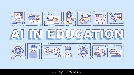 KI im Bildungstext mit Symbolkonzept Stock Vektor