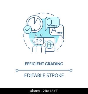 Effizientes Benoten im KI-Bildungskonzept bearbeitbares Symbol Stock Vektor