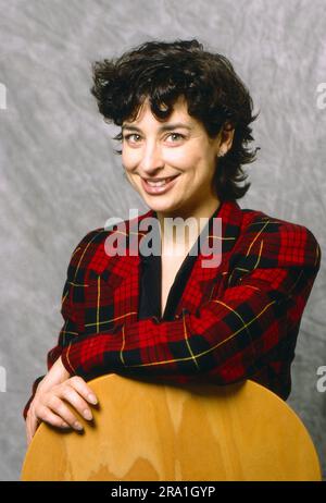 Isabel Varell, deutsche Schauspielerin und Fernsehmoderatorin, Deutschland um 1988. Stockfoto