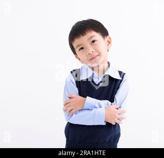 Lassen Sie mich nachdenken, Kind denkt an Zweifel, trifft Entscheidungen Stockfoto