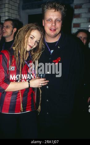 Lucilectric, deutsche Band bestehend aus Ralf Goldkind und Sängerin Luci van Org, Deutschland um 1994. Stockfoto