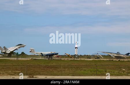 Point Mugu Missile Park F-14 Tomcat Polaris A-1 Raketen Regulus 1 und 2 und andere verschiedene Raketen Ventura County Kalifornien USA Stockfoto