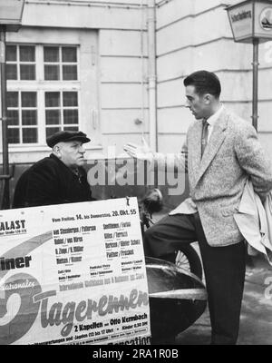 Das Berliner Original 'Krücke', bürgerlich Reinhold Habisch, zu seine 70. Geburtstag, Berlin, Deutschland 1959. Stockfoto