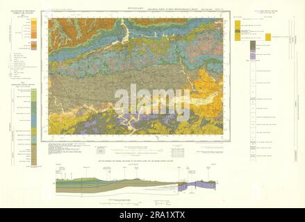 Sevenoaks geologisches Untersuchungsblatt 287 High Weald North Downs Tonbridge 1971 Karte Stockfoto