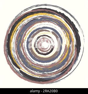 Abstrakt gemaltes Kreismuster mit Pinselstrichen Stock Vektor