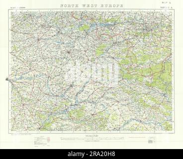 Nordwesteuropa 1914. Erster Weltkrieg. 1933 alte alte Karte Plan-Karte Stockfoto