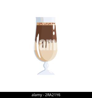 Vektordarstellung des Tiramisu-Kaffeedesserts in einem Glas. Stock Vektor