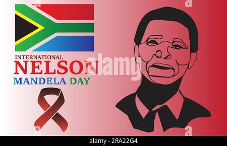 Nelson Mandela International Day Vector Image, Stock Photos und Background Illustration Flat Design Stock Vektor