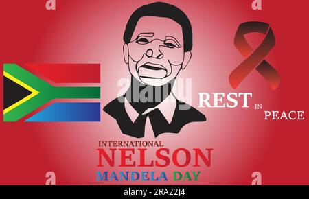 Nelson Mandela International Day Vector Image, Stock Photos und Background Illustration Flat Design Stock Vektor