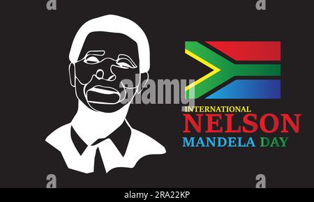 Nelson Mandela International Day Vector Image, Stock Photos und Background Illustration Flat Design Stock Vektor