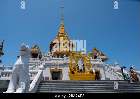 Wat Traimit Withayaram Worawihan, Tempel des Goldenen Buddha, in Bangkok. Er enthält den Goldenen Buddha, der aus massivem Gold besteht und 5 1/2 Tonnen wiegt Stockfoto