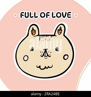 Voller Liebe. Süßer Hamster Karte. Cartoon-Tier Stock Vektor