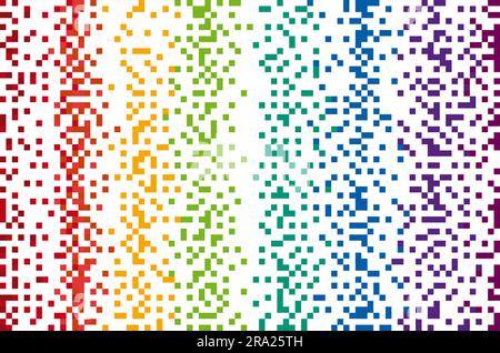 Pixelmuster. Abstrakter Mosaik-Gradienten-Design-Hintergrund. Regenbogenfarbener Hintergrund. Vektordarstellung. Stock Vektor