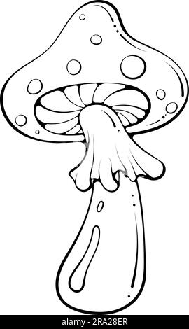 Groovy Hippie Fly Agaric Pilzkunst Stock Vektor