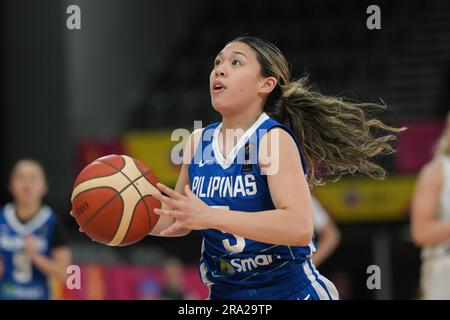 Sydney, Australien. 30. Juni 2023. Ella Fajardo von der philippinischen Frauen Basketballmannschaft wird während des FIBA Women's Asia Cup 2023 Division A-Spiels zwischen den Philippinen und Neuseeland im Quay Centre in Aktion gesehen. Endstand: Neuseeland 83:78 Philippinen. (Foto: Luis Veniegra/SOPA Images/Sipa USA) Guthaben: SIPA USA/Alamy Live News Stockfoto