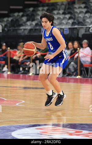 30. Juni 2023; Quaycenter, Sydney Olympic Park, Sydney, NSW, Australien: FIBA Womens Asia Cup 2023, Neuseeland gegen die Philippinen; Angelica Marie Surada von den Philippinen dribbelt den Ball Stockfoto