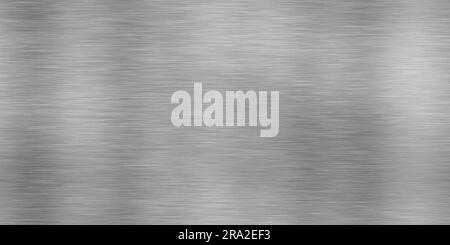 Nahtlose Hintergrundstruktur aus gebürstetem Metall. Fliesen, industriell, stumpf, polierter Edelstahl, Aluminium- oder Nickeloberfläche, Wiederholungsmuster. Hohe Auflösung Stockfoto