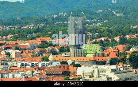 Zagreb, nach dem Erdbeben, Kathedrale, Zagreb Kathedrale Stockfoto