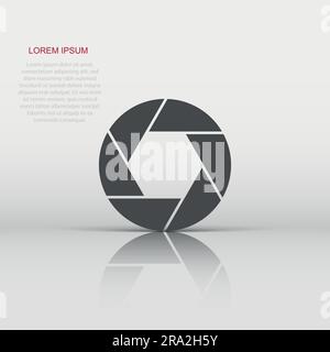 Kamera Membran Symbol im flachen Stil. Objektiv zeichen Vector Illustration auf weißem Hintergrund isoliert. Foto snapshot Geschäftskonzept. Stock Vektor