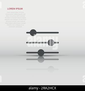 Steuerung der Lautstärke Symbol im flachen Stil. Audio einstellen Zeichen Vector Illustration auf weißem Hintergrund isoliert. Filter Business Konzept. Stock Vektor