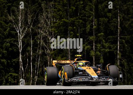 SPIELBERG - Lando Norris (McLaren) während der ersten Freipraxis vor dem Großen Preis Österreichs am Red Bull Ring am 30. Juni 2023 in Spielberg, Österreich. ANP SEM VAN DER WAL niederlande raus - belgien raus Stockfoto