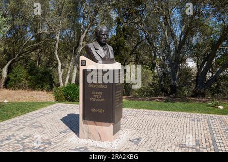 Portugal, Lissabon, Stadtteil Belem, Büste von Taras Hryhorovych Schewtschenko mit dem Spitznamen Kobzar (1814-1861), ukrainischer Dichter, Maler, Ethnograf und Humanist Stockfoto