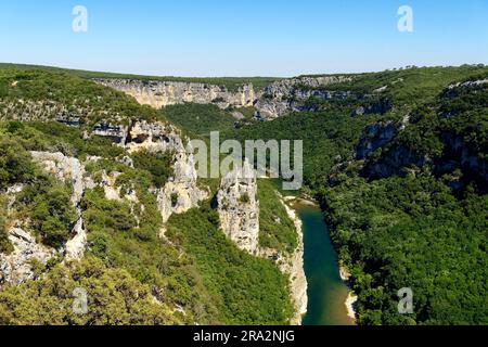 Frankreich, Ardeche, Vallon Pont d'Arc, die Schluchten der Ardeche (nationales Naturschutzgebiet), der Cirque de la Madeleine Stockfoto