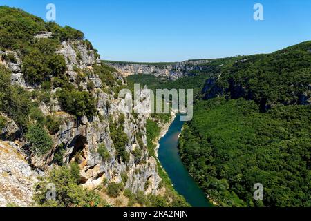 Frankreich, Ardeche, Vallon Pont d'Arc, die Schluchten der Ardeche (nationales Naturschutzgebiet), der Cirque de la Madeleine Stockfoto