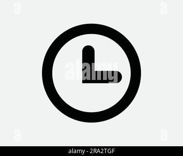 Uhrsymbol Kreis Zeit Zeitumriss Stunde Minute Stoppuhr Wählrad Alarm Countdown Schwarzweiß Grafik Clipart Artwork Liniensymbol Zeichenvektor EPS Stock Vektor