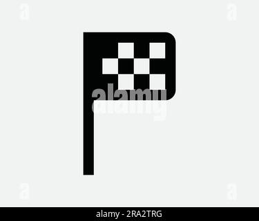 Checkered Flag Icon Race Finishing Line Competition Sport Victory Sieger Schwarzweiß Grafik Clipart Grafiksymbol Vector EPS Stock Vektor