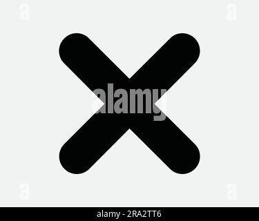 Symbol "Kreuz Löschen". Löschen X-Markierung Abbrechen Ablehnen Falsche negative Ablehnung aus Fehler. Off Schwarzweiß Grafik Clipart Artwork Symbol-Zeichen-EPS Stock Vektor