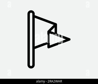 Dreieck-Fahne auf dem Polsymbol Banner Wellenform Pennant-Markierung Markierung Markierung Karte Position schwarz Weiß Grafikspalte Bildzeichen-Vektor-EPS Stock Vektor