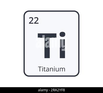 Titan Chemical Element Graphic für wissenschaftliche Designs. Stock Vektor