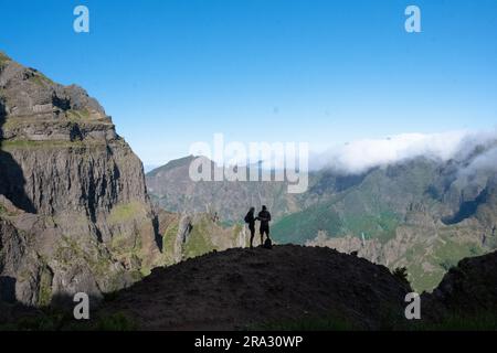 Wandern auf Pico do Arieiro, Madeira Stockfoto
