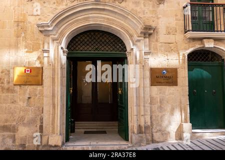 Valletta, Malta, 5. Mai 2023. Kanadisches Konsulat in Valletta, Malta Demajo House 103 Erzbischof St. Valletta Malta Stockfoto