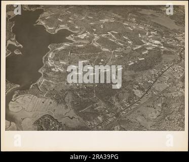 Luftaufnahme des Naval Munition Depot, Hingham, Massachusetts. 1939 - 1947. Stockfoto