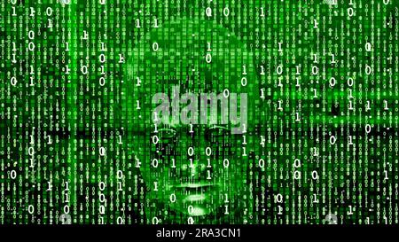 Hintergrund für binären Code. Binärzahlen. Big Data und digitales Technologiekonzept. Stockfoto