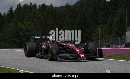 Red Bull Ring Circuit, Spielberg, Österreich, 30. Juni 2023, Nr. 77 Valtteri Bottas FIN Alfa Romeo F1 Teameinsatz bei FORMEL 1 ROLEX GROSSER PREIS VON ÖSTERREICH 2023 – Übung 1 e Qualifizierung – Formel 1 Meisterschaft Stockfoto