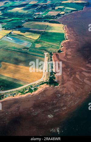 Luftaufnahme der Küste von Annapolis Valley Nova Scotia, Kanada Stockfoto