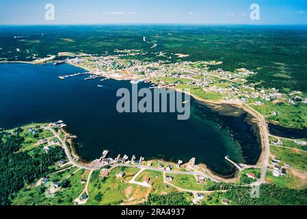 Luftaufnahme von Louisbourg, Neuschottland, Kanada Stockfoto