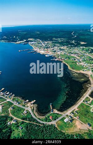 Luftaufnahme von Louisbourg, Neuschottland, Kanada Stockfoto