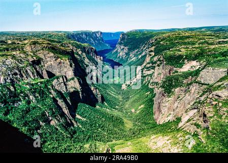 Luftaufnahme des Gros Morne National Park, Neufundland, Kanada Stockfoto