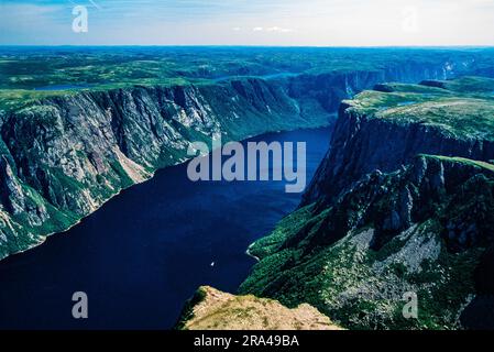 Luftaufnahme des Gros Morne National Park, Neufundland, Kanada Stockfoto
